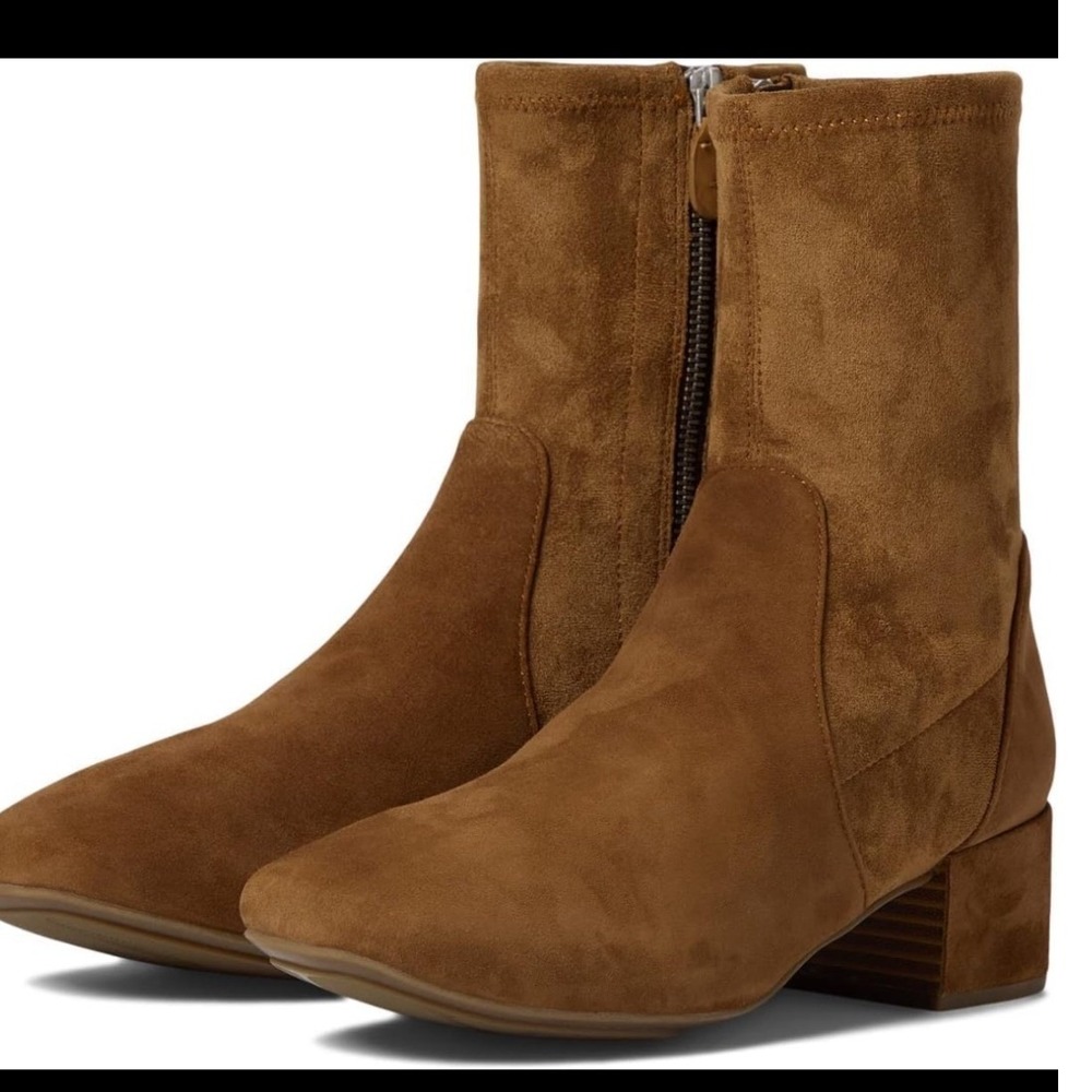 Gentle Souls Kenneth Cole Eliza Cognac Brown Water Resistant Suede Boots 9 - Picture 2 of 12